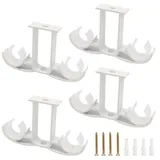 wsamjin 4 Stück Gardinenstange Halterung, Doppel Gardinenstangenhalter mit 4 Schrauben Deckenhalterung Gardinenstange Wand Gardinenstangenhalter für Zum Aufhängen Von Jalousien, Kleiderstange, Gardinenstangen