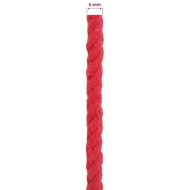 vidaXL Baumwollseil 25 m 6 Rot 100% Baumwolle