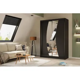 altdecor Schiebetürenschrank VOXI 150 x 216 x 61 cm Schwarz