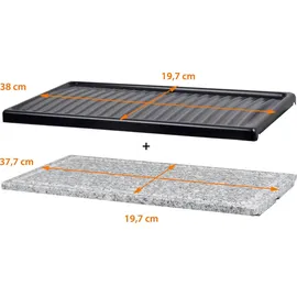 Syntrox Platten-Set für Raclette Sitten 2er Steinplatte