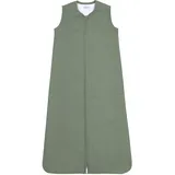 Meyco Baby Woven Uni Babyschlafsack, Schlummersack (100% Baumwolle, hautfreundlich, sichere Passform, Langer Reißverschluss, Sommer Schlafsack Baby, Größe: 90 cm), Forest Green