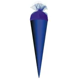 ROTH Schultüte Roth Basteltüte ultramarinblau - 50 cm rund - mit dunkelblauem Tüllverschluss