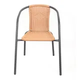 aro Armlehnstuhl stapelbar, Polyethylene, Rattan Optik, dunkelbraun/beige