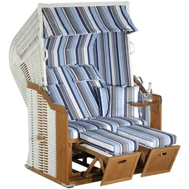 Sunny Smart Sunny Smart® Strandkorb Rustikal 250 Plus blau, grau, gestreift, weiß Kunststoff, Holz, 9-teilig