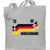 Baumwolltasche - 2026 Fussball WM Fanartikel - Deutschland Trikot mit Name und Nummer Germany - Unisize - Hellgrau - fußball german em 2024 deutsche fußball. deutscher europameisterschaft - Einheitsgröße