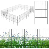 Goplus 25 Stück Gartenzaun Metall, 60 cm hoch Steckzaun Komplettset, Metallzaun Teichzaun Zaun für Hunde, Garten -