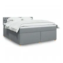 vidaXL Boxspringbett 180 x 200 cm Hellgrau