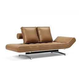 Innovation Living 3-Sitzer INNOVATION LIVING TM "Ghia Schlafsofa, Multi-Wohlfühlsofa, Designfuß", braun, B:178cm H:83cm T:93cm, Sofas, eine große Liegefläche mit geringer Stellfläche, beidseitig abklappbar
