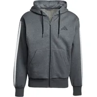 adidas Essentials 3-Streifen Fleece Jacke JL9824 Kapuzenjacke grau L