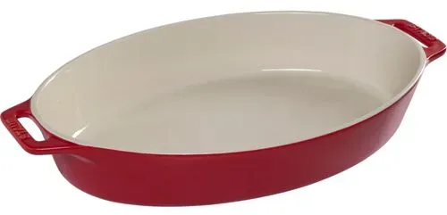 Staub Auflaufform Keramik, oval, Kirsche, 37cm