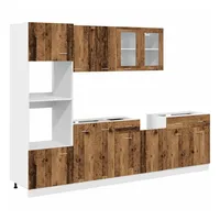 vidaXL 7-tlg. Küchenschrank-Set Lyon Altholz-Optik Holzwerkstoff