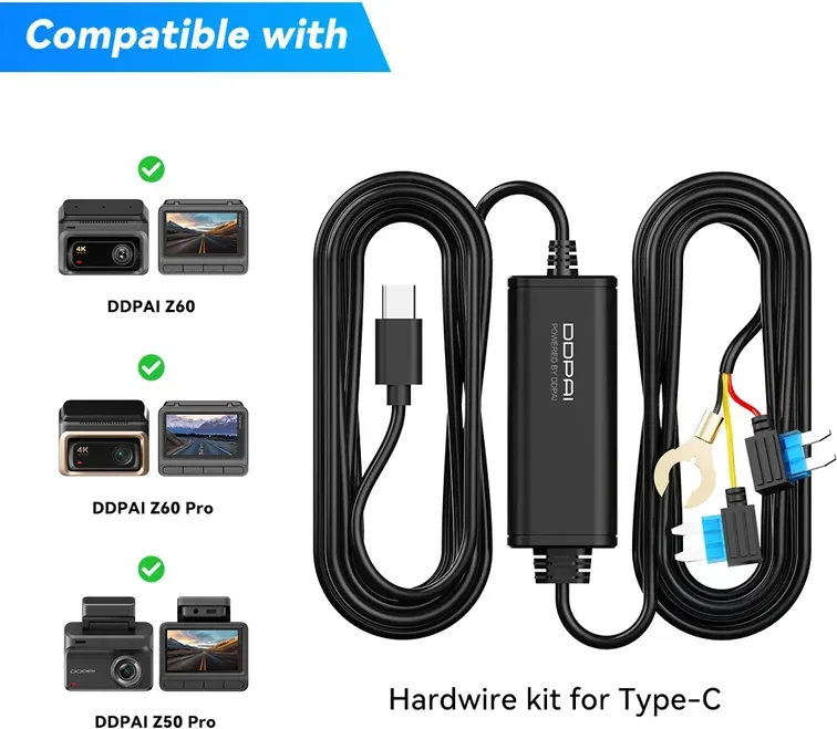 Dashcam Hardwire Kit for 24H Parking Monitor for For Z60/Z60 Pro/MINI2X/Z50 Pro/N2