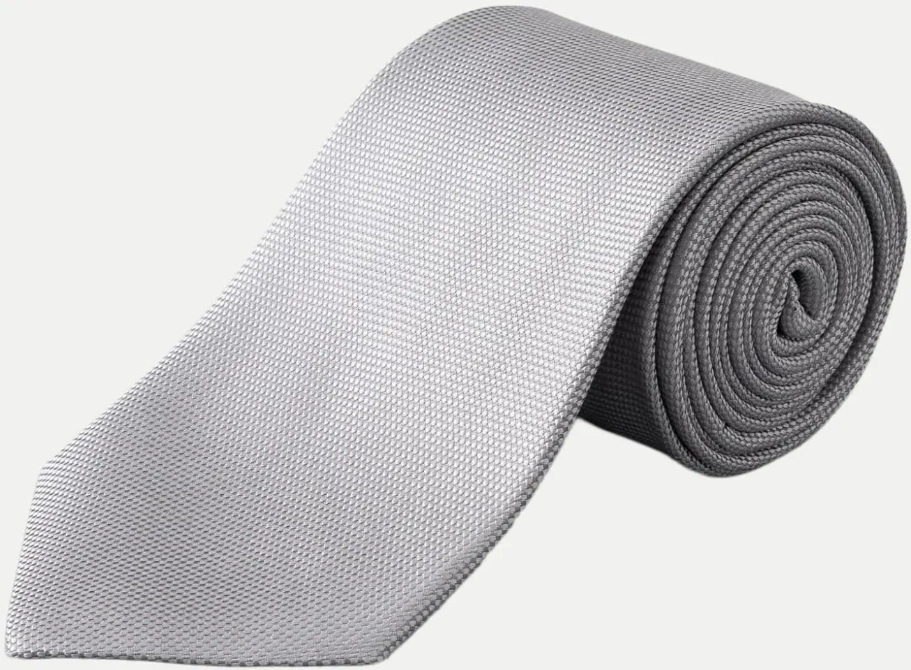 Seidenkrawatte mit Struktur Silber