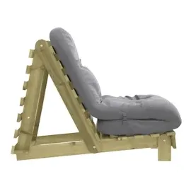 vidaXL Futon Schlafsofa mit Matratze 60x206x11 Kiefernholz Imprägniert