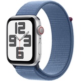 Apple Watch SE 2023 GPS + Cellular 44 mm Aluminiumgehäuse silber, Sport Loop winterblau