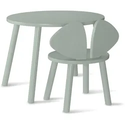 Nofred - Mouse Toddler Set (Stuhl und Tisch), Birke olivgrün lackiert
