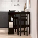 vidaXL Bartisch mit Ablagen Schwarz Eiche 100x50x101,5 cm