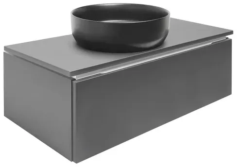 SAT Badezimmerschrank mit Waschbecken Feel 100x30x46 cm Anthrazit Matt SATFEEL100ANTD