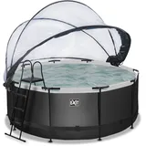 EXIT TOYS Black Leather Pool 360 x 122 cm inkl. Sandfilterpumpe und Abdeckung