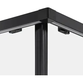Beliani Tela Duschkabine mit Schiebetür 80 x 185 cm Schwarz/Sicherheitsglas