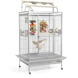 Montana Cages | Castell Nova Play - Platinum | XXL Papageienkäfig | 120 x 95 x 196 cm