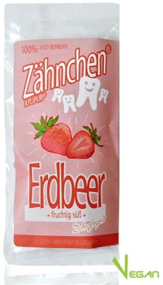 Xylitol Zähnchen® Erdbeere - Zahnpflege Bonbons (0.03kg)