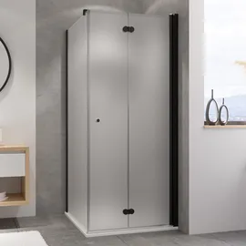 Breuer Seitenwand für Drehfalttür Breuer Elana Komfort 75 cm Anschlag links Dekor Satiniert Profilfarbe schwarz