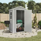 Wasabi Gartenhaus Kunststoff mit Boden 1.4 Aqua – 134x103x202cm – Fenster - Gerätehaus Outdoor Wetterfest 1,37m2
