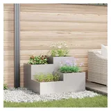 vidaXL Gartenblumentopf Silber 80 x 80 x 60 cm Edelstahl