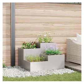 vidaXL Gartenblumentopf Silber 80 x 80 x 60 cm Edelstahl