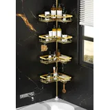 Kegii Teleskop Duschregal - Teleskopregal Bad Gold Duschablage Ohne Bohren Edelstahl Duschkorb Ecke Teleskopregal Dusche Eckregal Badezimmer