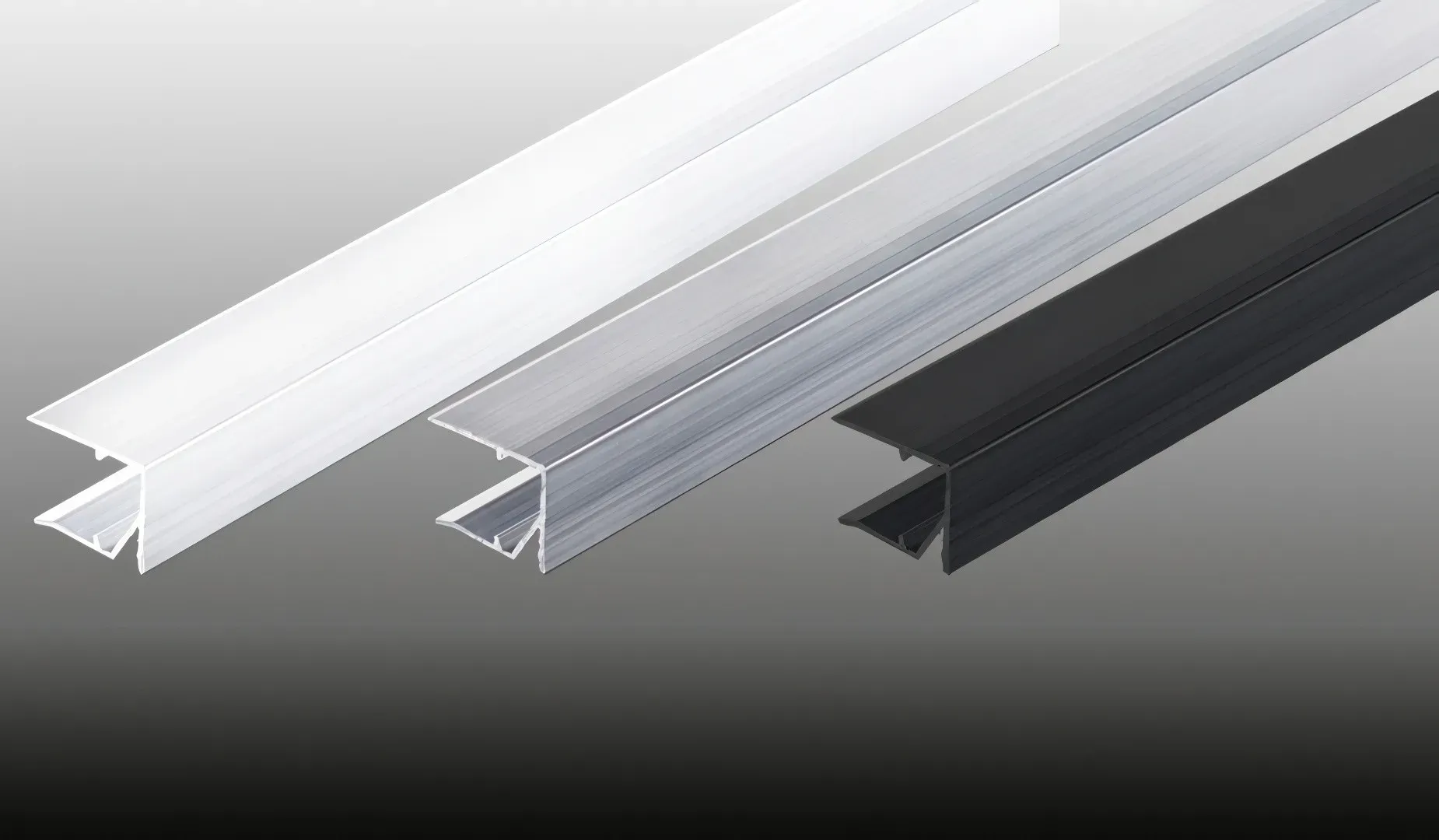 Alu U-Abschlussprofil Pressblank / Weiß / Anthrazit - 980 / 1200 mm U-Profile aus Aluminium für Stegplatten – U-Profile als Abschlus von Stegplatten