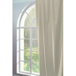 Vorhang ADAM "Uni Collection" Gr. 1, beige (naturweiß), B:145cm H:145cm, Baumwolle (Bio-Baumwolle), Gardinen