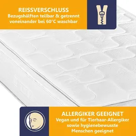 Beco Federkernmatratze BeCo Diamant Plus, 26 cm Luxushöhe, Gelschaum Topper fest integriert, kein Verrutschen (90x200 cm, H2 (0kg-100kg))
