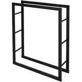 ML-Design Kaminholzregal Schwarz, Metall, 25x100x80 cm, Kleinmöbel, Kamine & Zubehör, Kaminholzregale