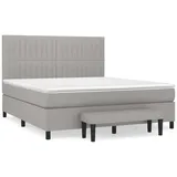 vidaXL Boxspringbett mit Matratze Hellgrau 180x200 cm Stoff