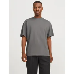 Oversize-Shirt »JJEBRADLEY Oversize T-Shirt mit klassischem Rundhalsausschnitt«, unifarben, oversize, Rundhals, Jersey, pflegeleicht, Gr. S, Castlerock, , 14307853-S