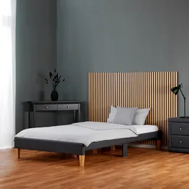 Homestyle4u Polsterbett 140 x 200 cm Grau