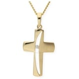 JuwelmaLux Kreuzanhänger JuwelmaLux Anhänger 333 Gold Kreuz mit Zirkonia JL10-02-0339 (1-tlg)