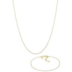 KUZZOI Basic Gliederkette Gedreht 925 Silber Schmuck-Set   Herren 
