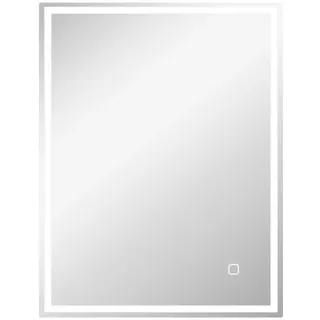 Homcom Badspiegel mit Beleuchtung 90x70 cm LED Spiegel Wandspiegel mit Memory-Funktion 3 Lichtfarben Beschlagfrei Lichtspiegel