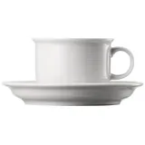 Thomas Thomas' Porzellan Tasse Kaffeetasse 2-tlg. – Becher Hoch und Untertasse Kaffee Trend Weiss