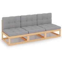 VidaXL 3-Sitzer-Sofa mit Kissen Kiefer Massivholz