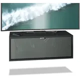 Vladon Lana Lowboard 80 x 29 x 37 cm Grau/Schwarz MDF/Spanplatte