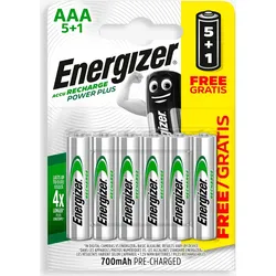 NiMH-Akkus wiederaufladbar Energizer 5+1 AAA/HR3 700 mAh EINHEITSGRÖSSE