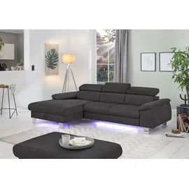Cotta Ecksofa Komaris L-Form Kunstleder 2-Sitzer Grau