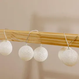 Idimex Lichterkette Amici Baumwollkugeln 3 m Weiß