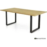 Apple Bee Esstisch CONDOR 190 x 95 cm, Aluminium Schwarz / Teak - Abverkauf