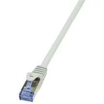 Logilink CQ4042S RJ45 Patchkabel CAT 6a S/FTP Grau vergoldete Steckkontakte, Flammwidrig, mit Rastnasenschutz 1St.