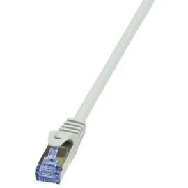 Logilink CQ4042S RJ45 Patchkabel CAT 6a S/FTP Grau vergoldete Steckkontakte, Flammwidrig, mit Rastnasenschutz 1St.